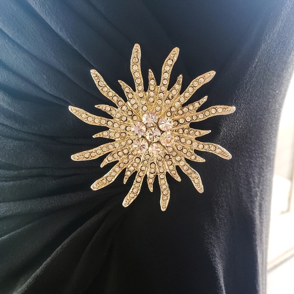 Emily in Paris Inspo: NWT Vintage Tadashi Shoji Silk Waterfall Dress - Picture 6 of 16